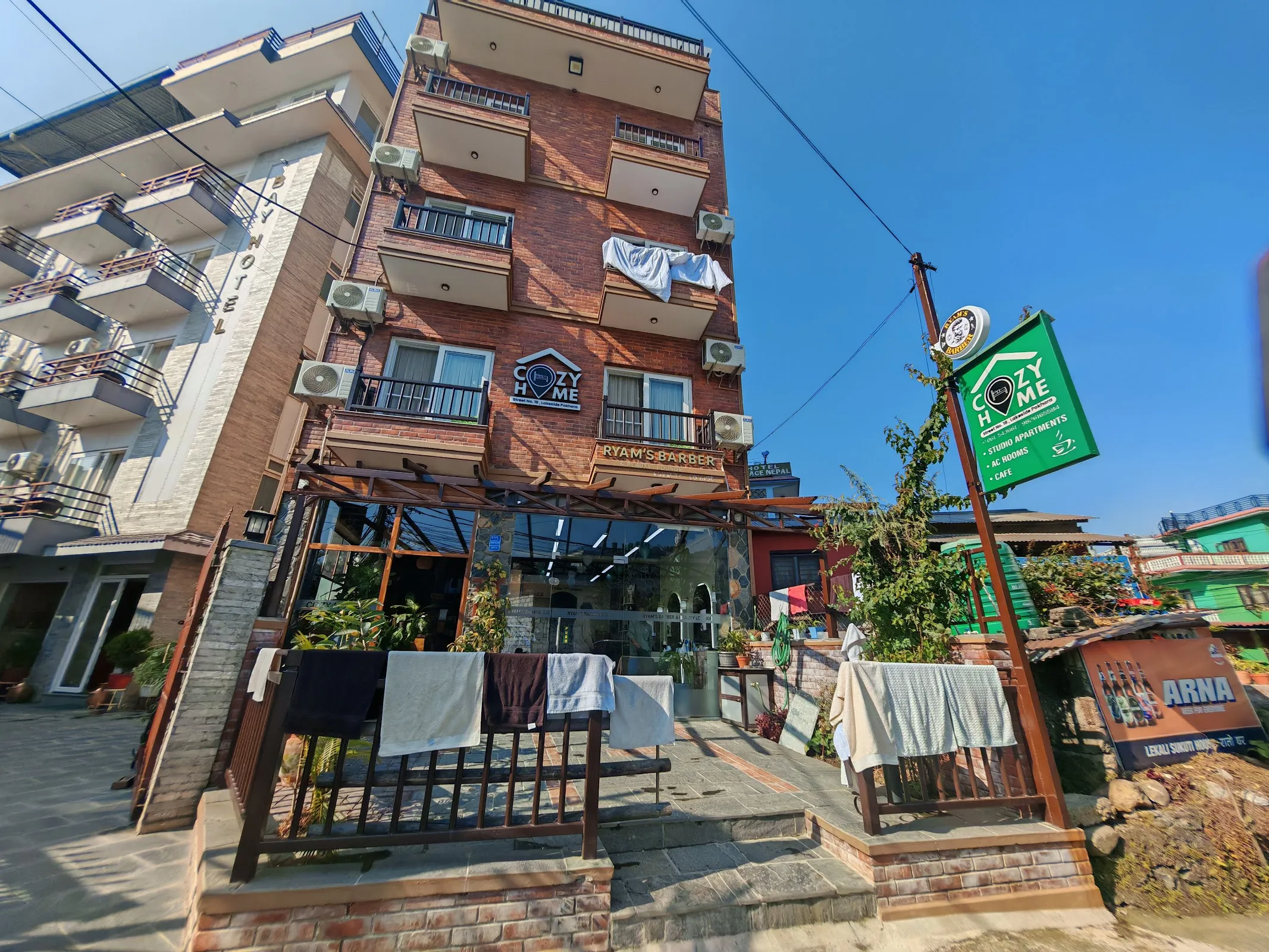 The four-storey Cozy Home building in ward 18 Pokhara, Ryam's on the ground floor